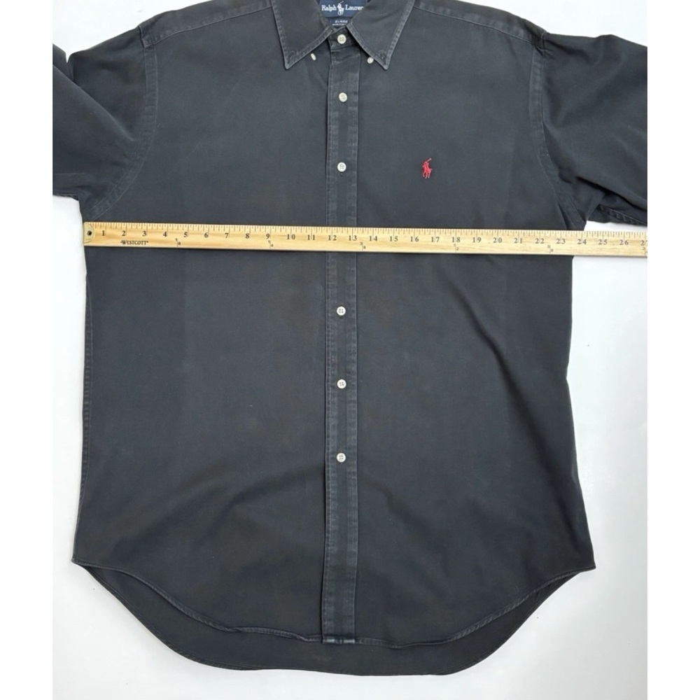 RALPH LAUREN MENS BLAKE BUTTON DOWN SHIRT M RED PONY VINTAGE BLACK COTTON MINT - Picture 6 of 8